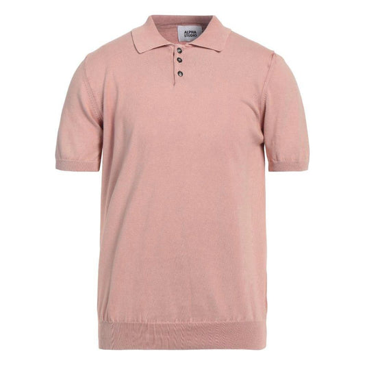 Alpha Studio Pink Cotton Polo Shirt AL-14582-IT46 | S