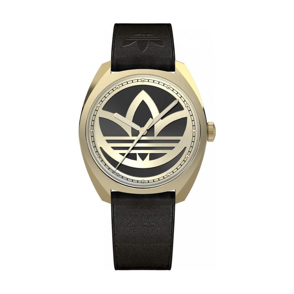 Adidas Black Leather Dress Watch