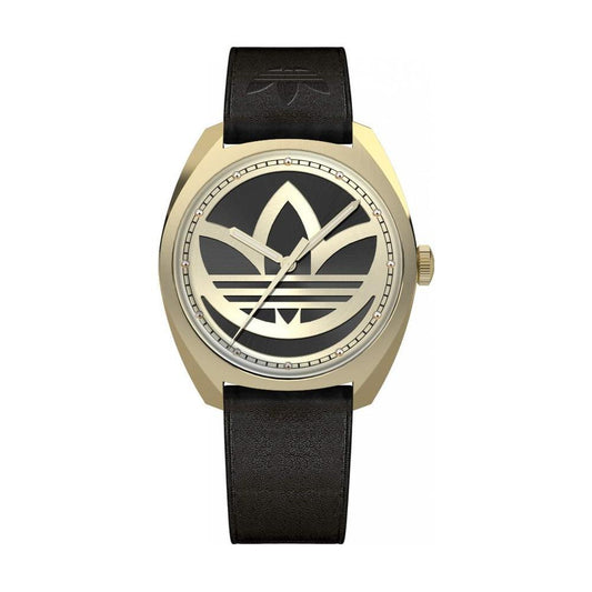 Adidas Black Leather Dress Watch