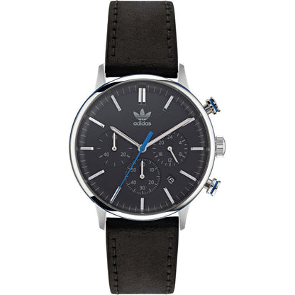 Adidas Black Leather Dress Watch