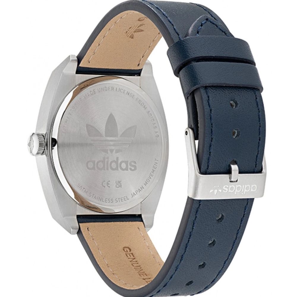 Adidas Blue Leather Dress Watch