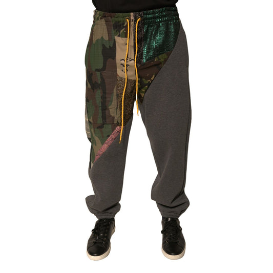 Dolce & Gabbana Multicolor Patchwork Cotton Jogger Sweatpants Pants