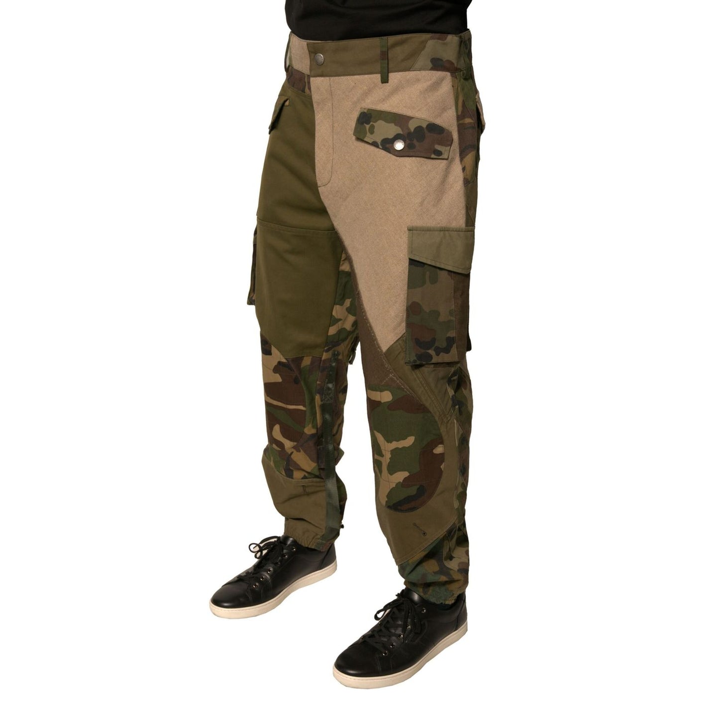 Dolce & Gabbana Multicolor Patchwork Flight Cargo Pants