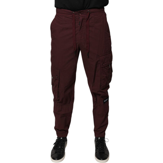 Dolce & Gabbana Bordeaux Cotton Cargo Jogger Sweatpants Pants PAN75800-44