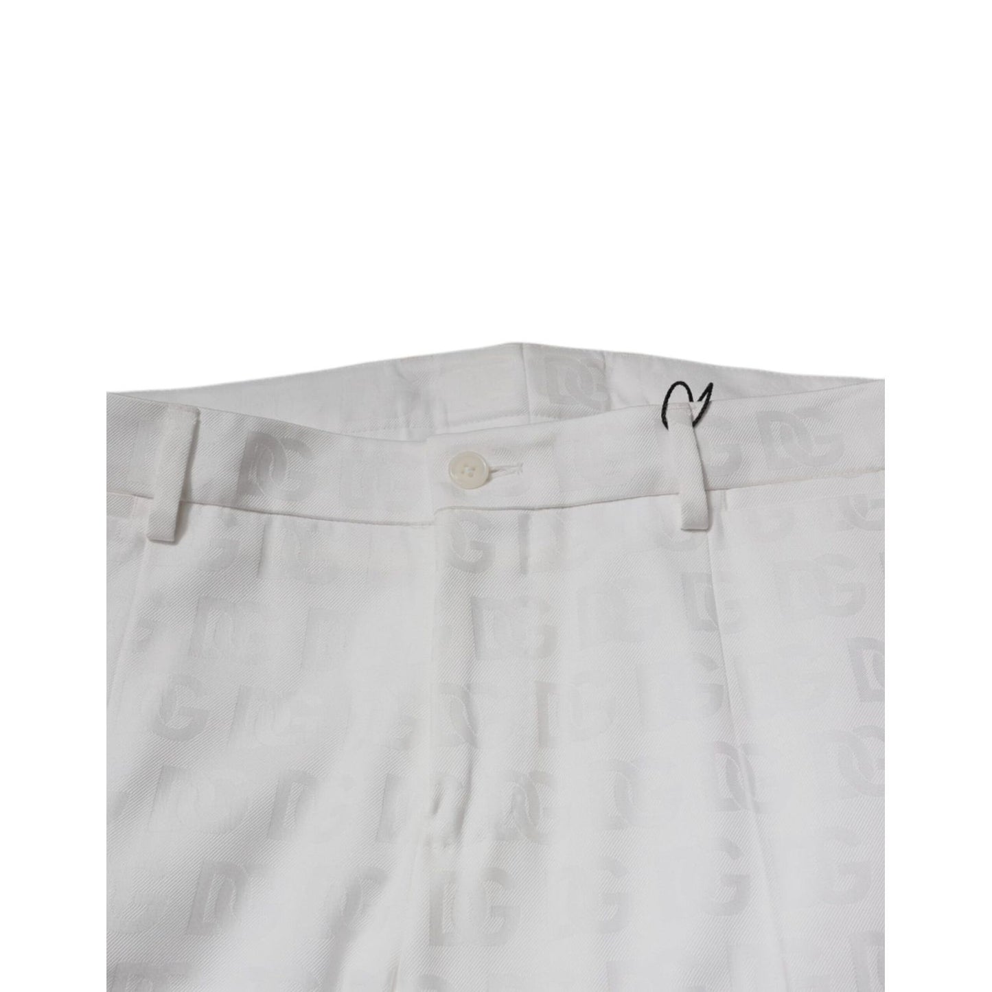 Dolce & Gabbana White Cotton Tapered Formal Dress Pants Dolce & Gabbana