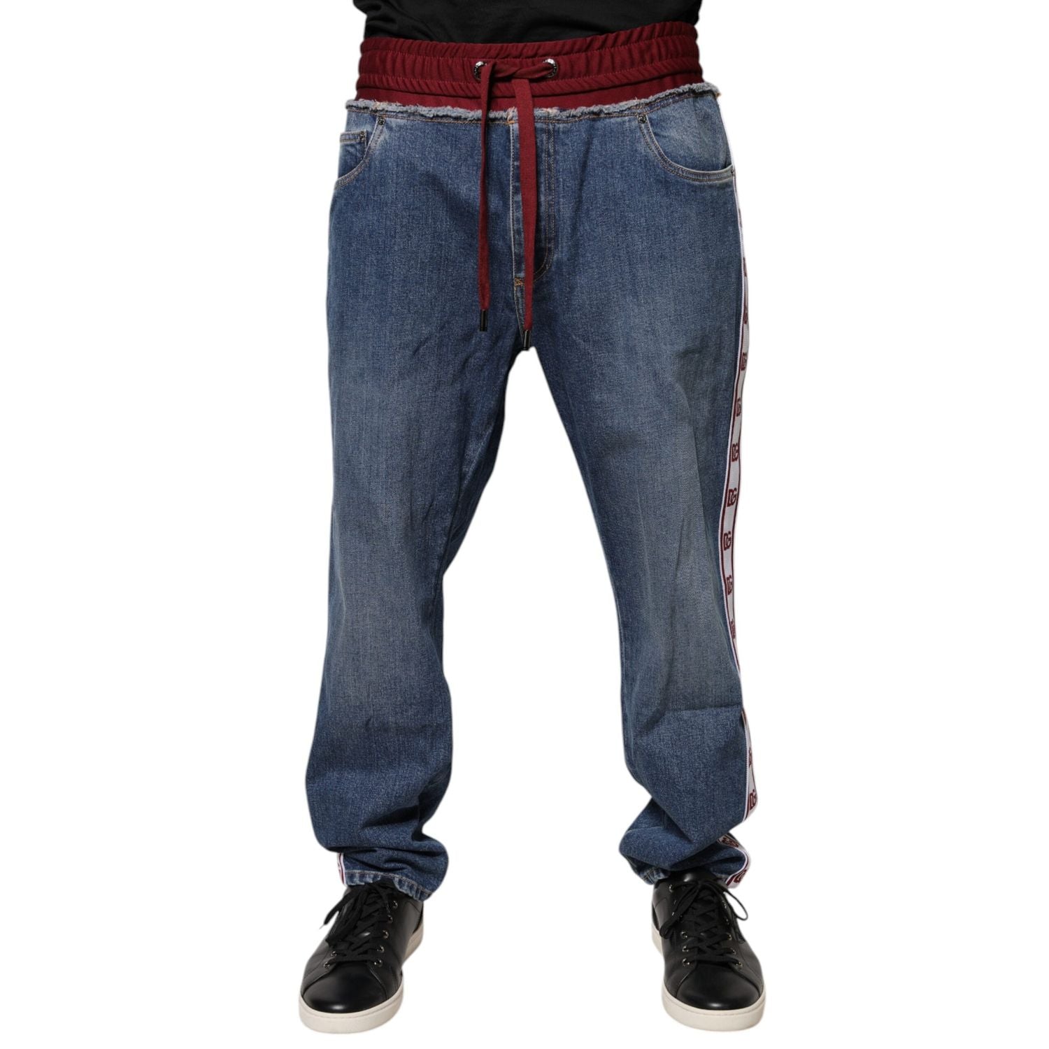 Dolce & Gabbana Blue Cotton Stretch Straight Denim Jeans