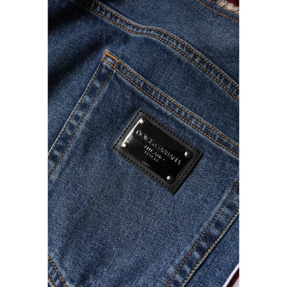 Dolce & Gabbana Blue Cotton Stretch Straight Denim Jeans