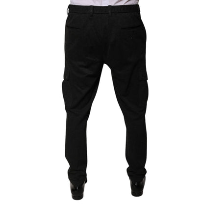 Dolce & Gabbana Black Viscose Cargo Men Casual Pants Dolce & Gabbana