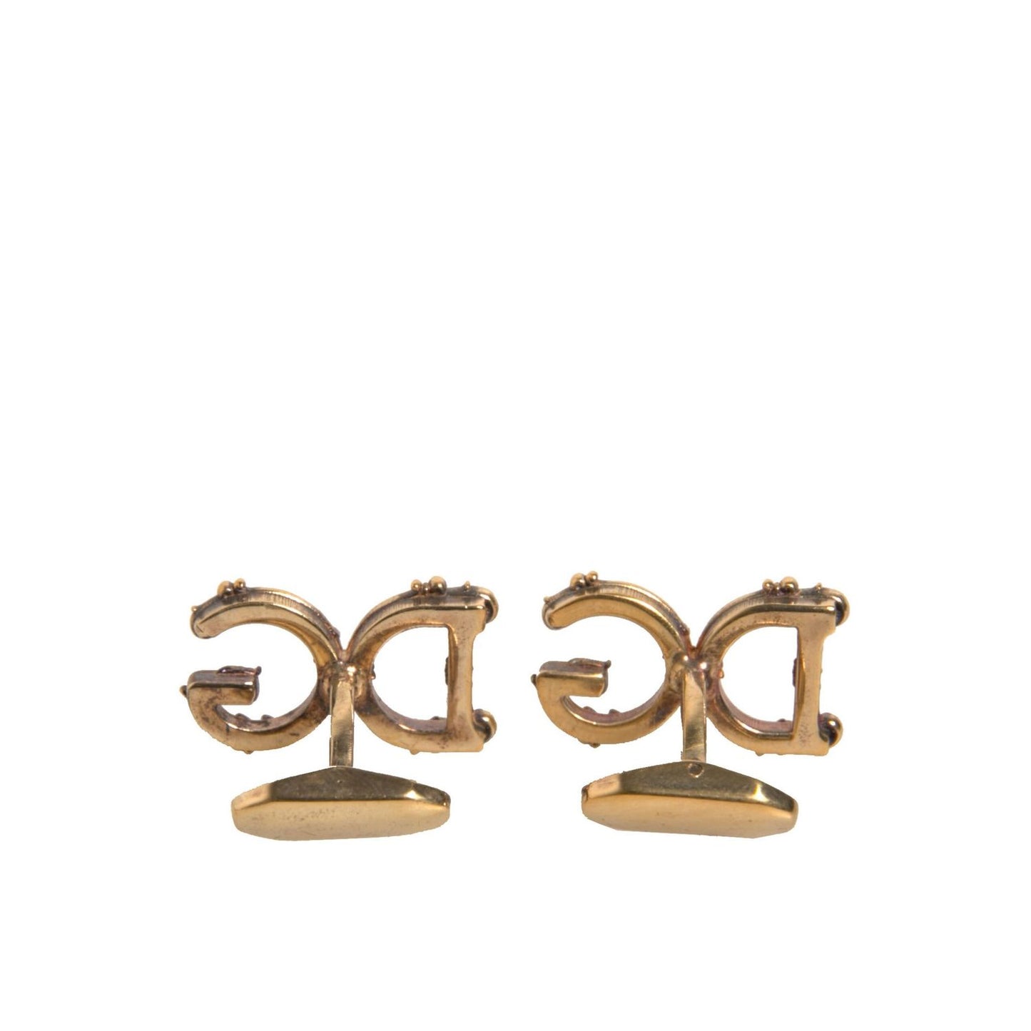 Dolce & Gabbana Gold Tone 925 Sterling Silver DG Logo Cufflink