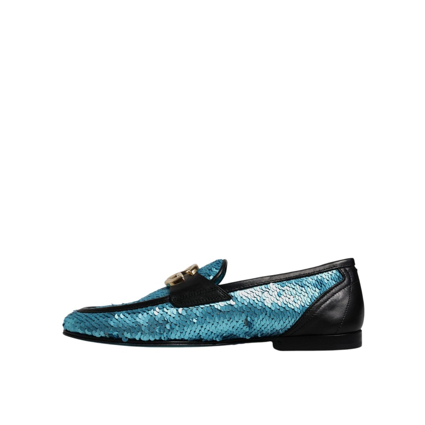 Dolce & Gabbana Blue Sequined Loafers Formal Dress Shoes
