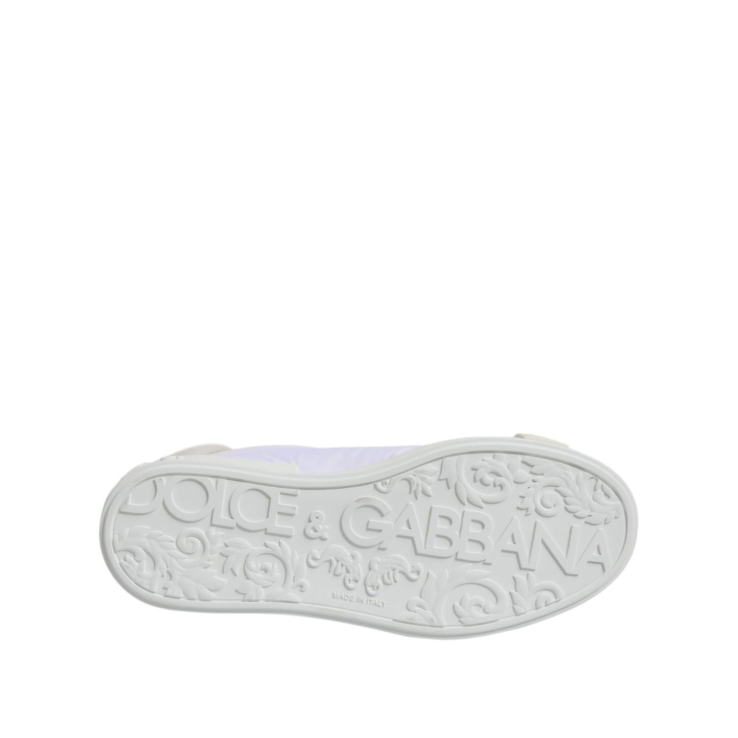 Dolce & Gabbana White Nylon Leather Low Top Sneakers Shoes