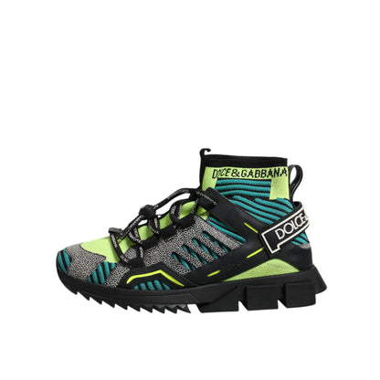 Dolce & Gabbana Multicolor Sorrento Logo Sneakers Socks Shoes