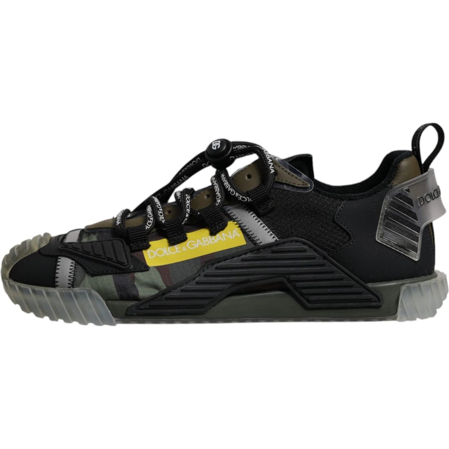 Dolce & Gabbana Black Green Camo NS1 Low Top Sneakers Shoes