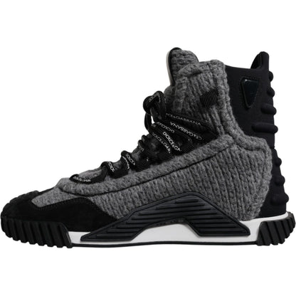 Dolce & Gabbana Gray Black NS1 High Top Boots Sneakers Shoes