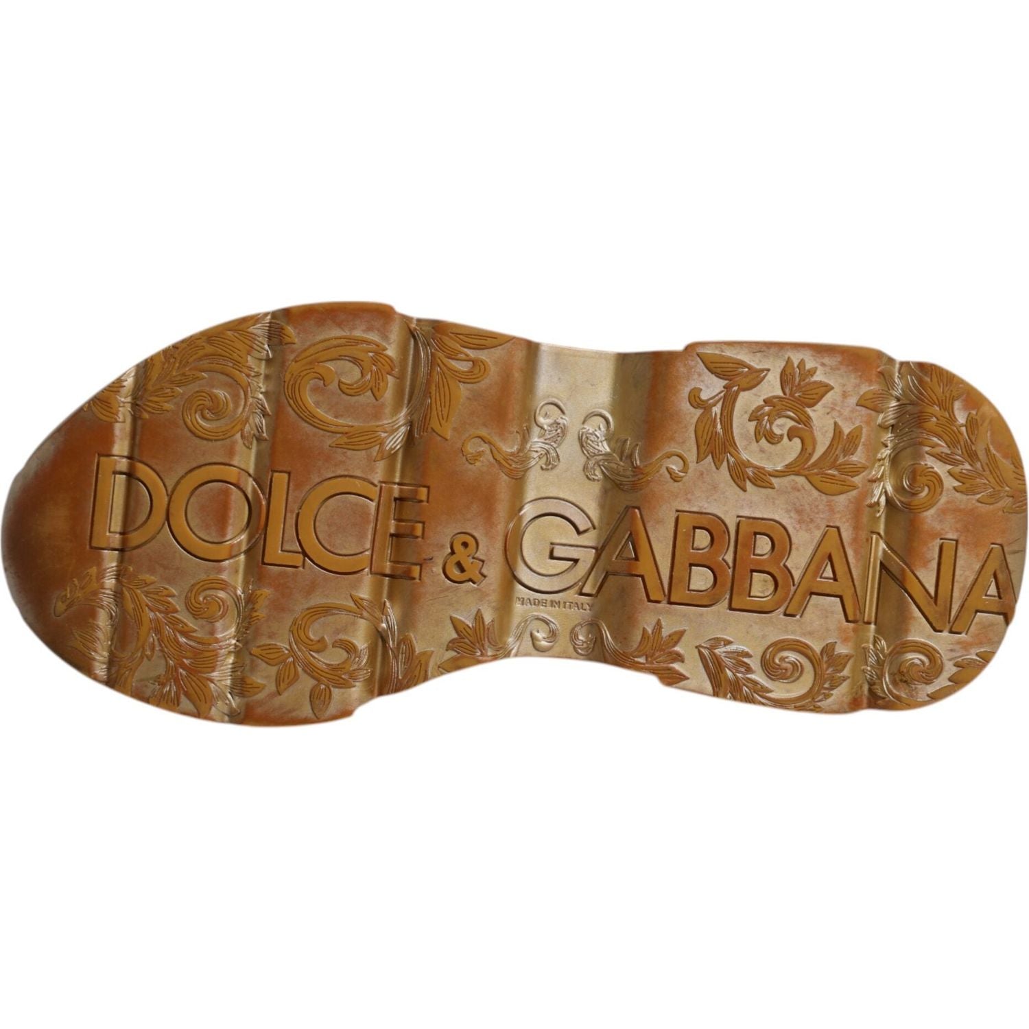 Dolce & Gabbana White Gold DAYMASTER Leather Sneakers Shoes