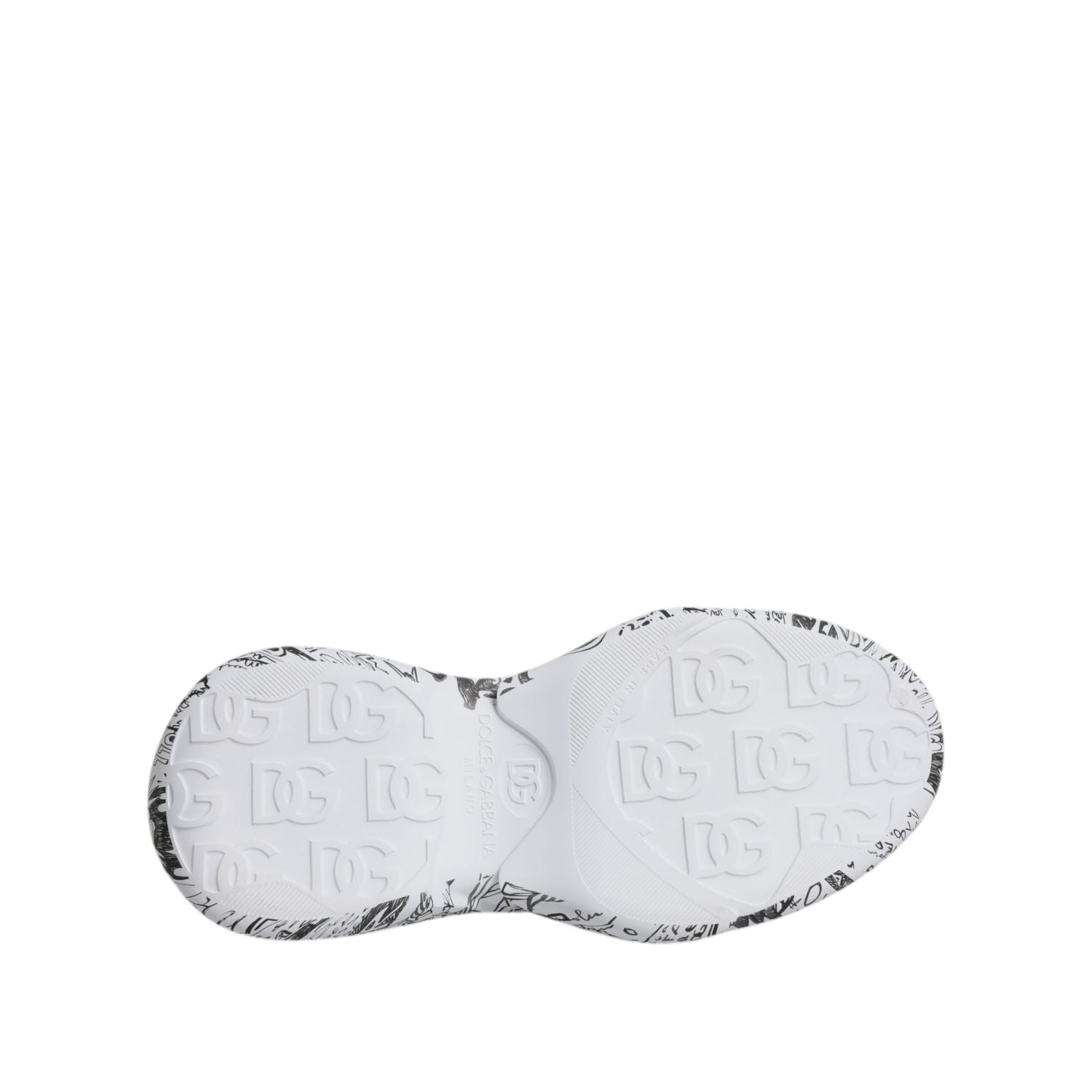 Dolce & Gabbana White Black Graffiti Daymaster Sneakers Shoes