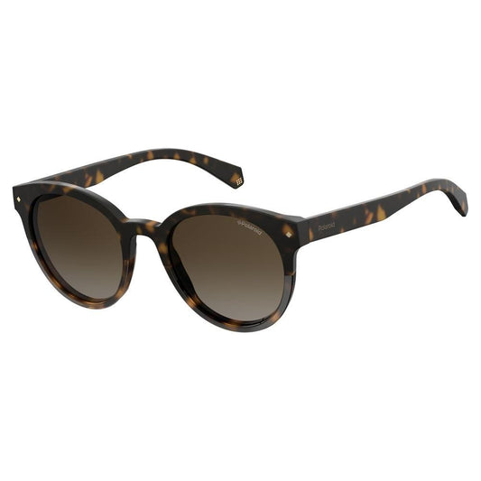 Polaroid Brown Havana Plastic Sunglasses, Degraded Lenses, 51/20/145 mm, Elegant Classic Style