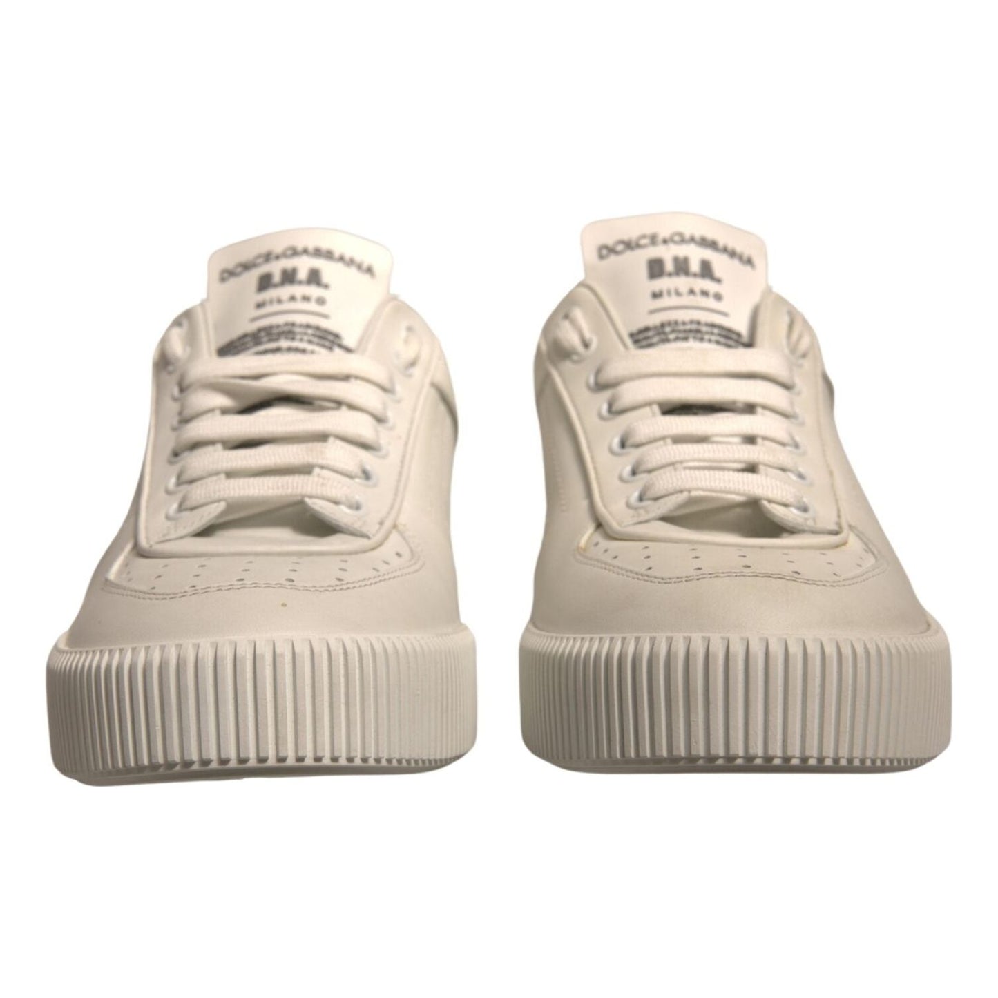 Dolce & Gabbana White Miami Leather Low Top Sneakers Shoes