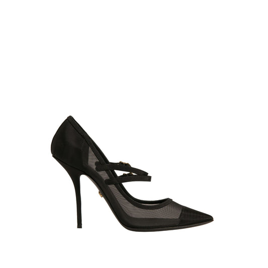 Dolce & Gabbana Black Mesh Mary Jane High Heels Pumps Shoes