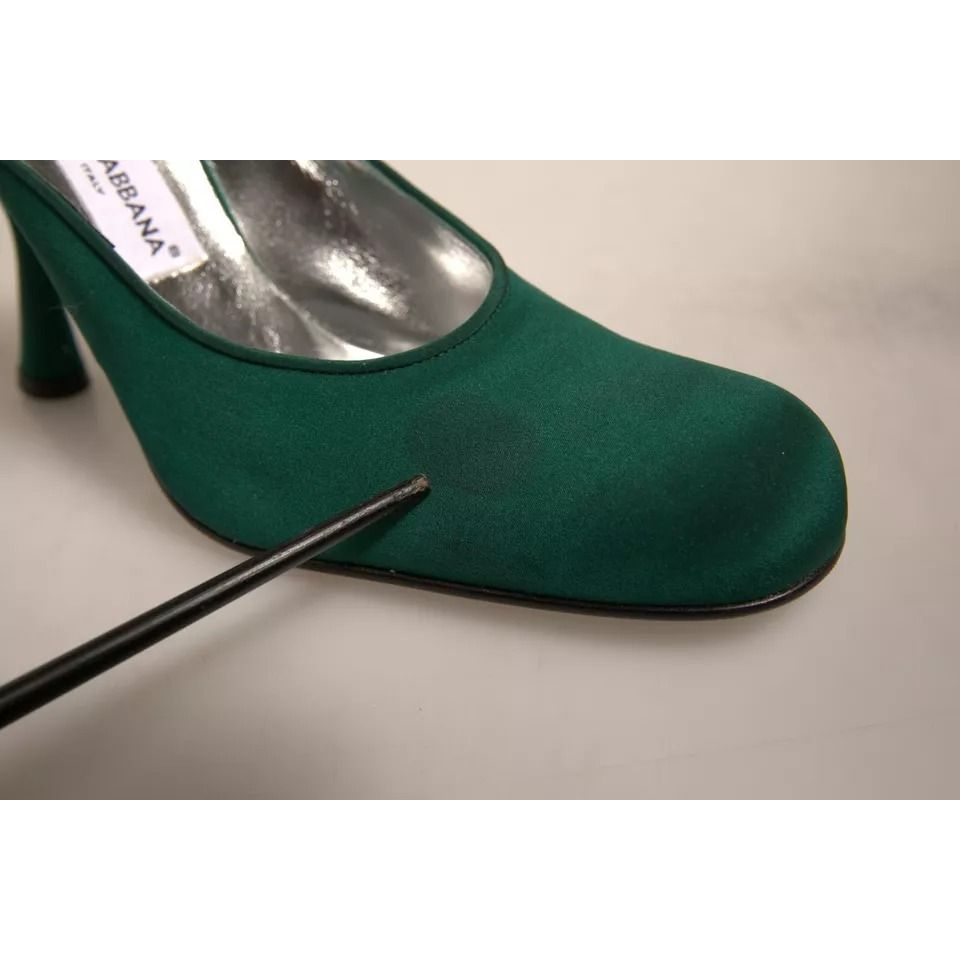 Dolce & Gabbana Green Suede Leather High Heel Pumps Shoes