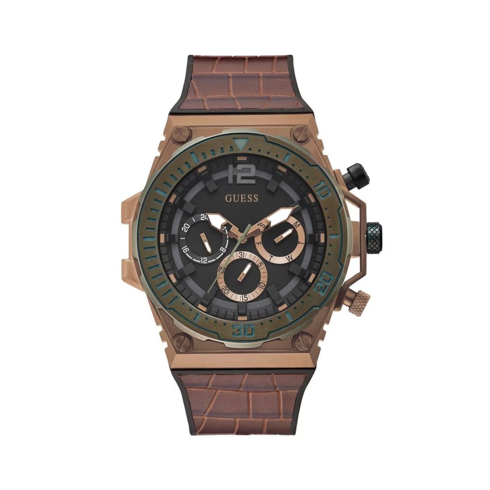 Guess Brown Synthetic Dress Watch