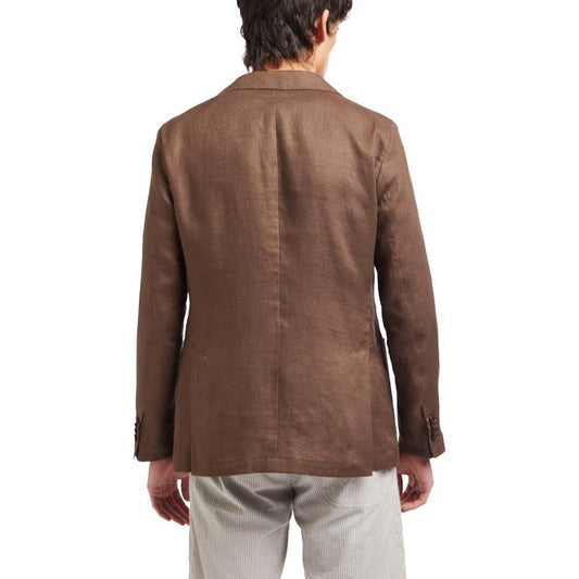 AT.P.CO Brown Linen Blazer AT-14627-IT46 | S