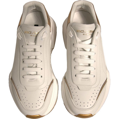 Dolce & Gabbana White Gold Daymaster Low Top Sneakers Shoes