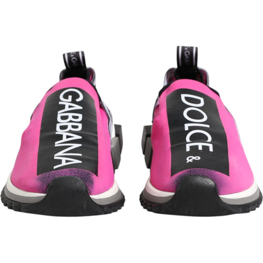 Dolce & Gabbana Fuchsia White Slip On Sorrento Sneakers Shoes LA12307-38