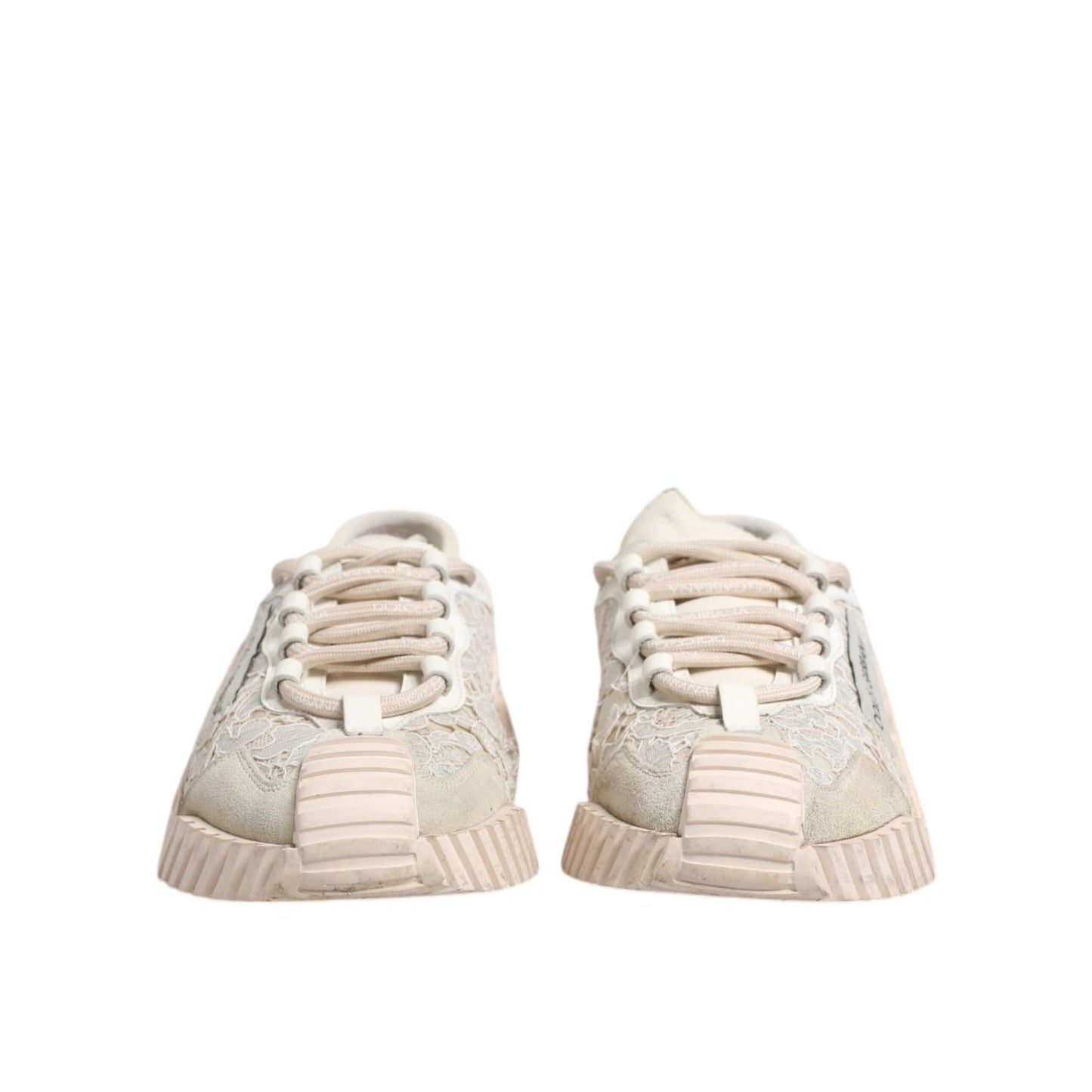 Dolce & Gabbana White Lace NS1 Low Top Sneaker Sports Shoes