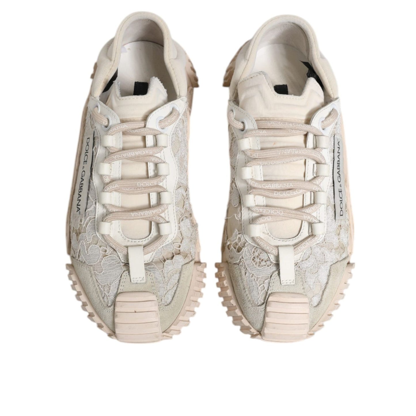 Dolce & Gabbana White Lace NS1 Low Top Sneaker Sports Shoes
