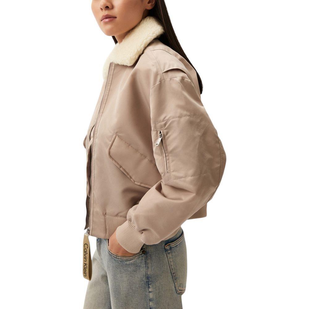 Calvin Klein Jeans Beige Polyester Jackets & Coat CA-16503602507-IT44|L