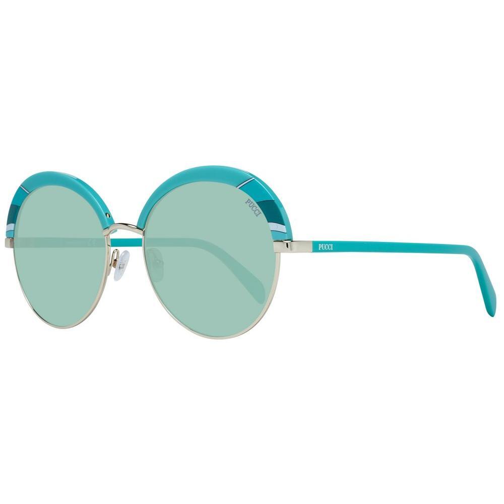 Emilio Pucci Turquoise Metal & Plastic Sunglasses