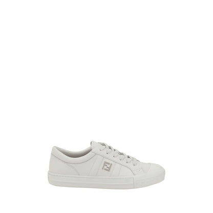 Fendi White Calf Leather Bos Taurus Athletic Sneakers