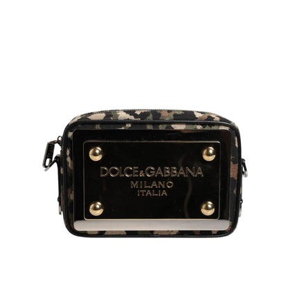 Dolce & Gabbana Multicolor Leopard Jacquard DG Logo Crossbody Bag