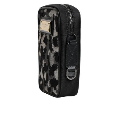 Dolce & Gabbana Multicolor Camouflage Jacquard Logo Plaque Crossbody Bag