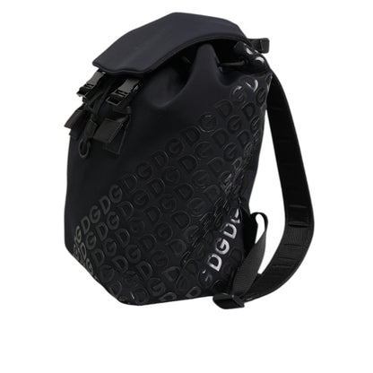 Dolce & Gabbana Black Neoprene Nylon DG Logo School Backpack Bag