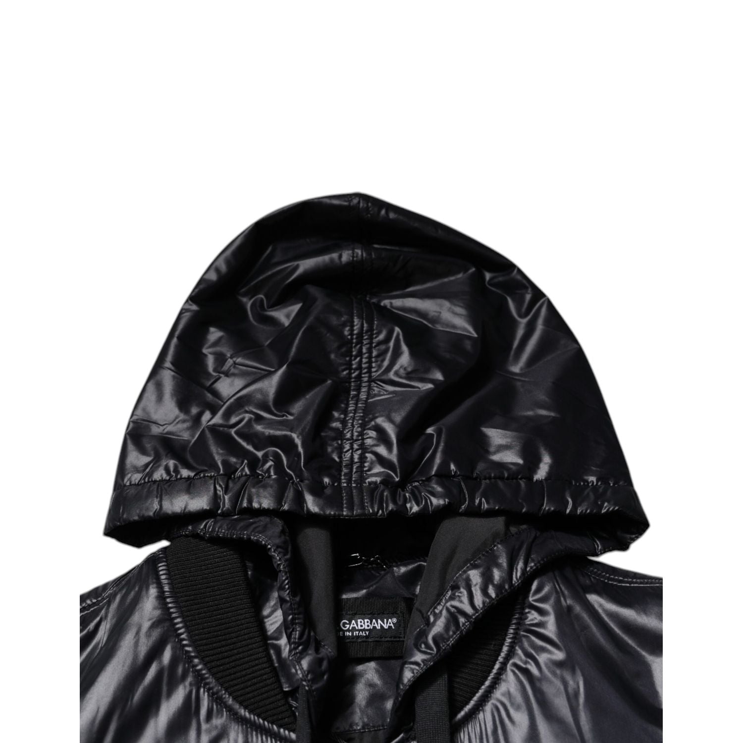 Dolce & Gabbana Black Nylon Hooded Full Zip Blouson Jacket