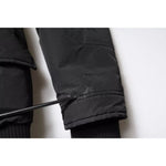 Woolrich Black Hooded Long Sleeves Fur Shearling Coat Jacket