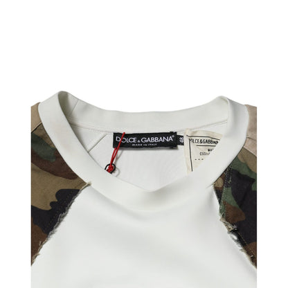 Dolce & Gabbana Multicolor Patchwork Cotton Crew Neck Sweater