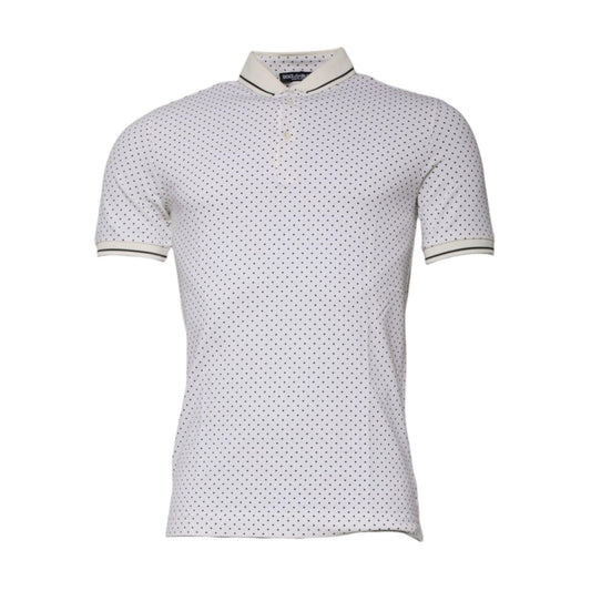 Dolce & Gabbana White Polka Dot Cotton Collared Polo T-shirt