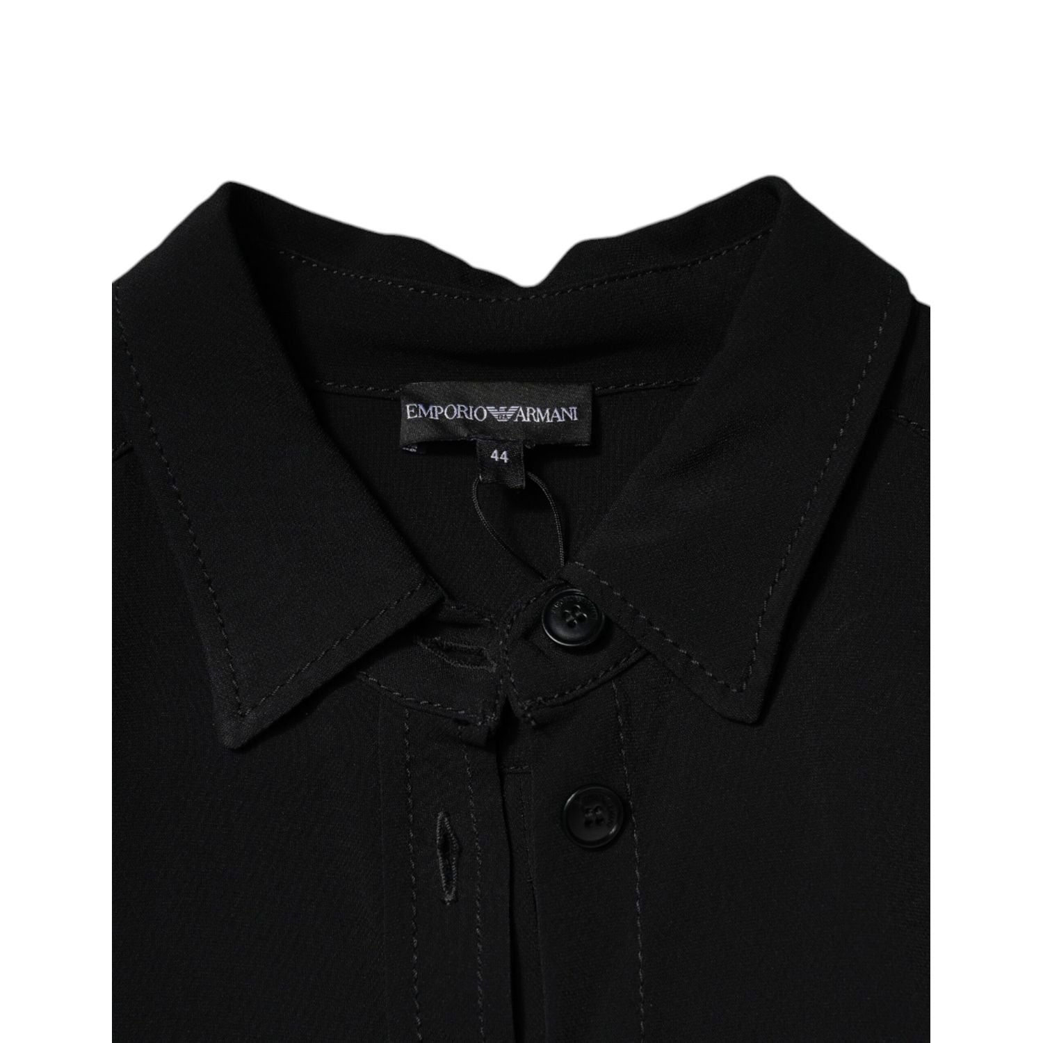 Emporio Armani Black Viscose Long Sleeves A-line Mini Dress