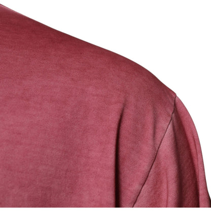 Dolce & Gabbana Pink Logo Print Cotton Crew Neck T-shirt