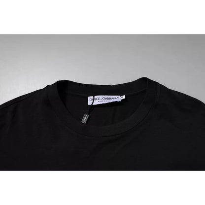 Dolce & Gabbana Black DG Logo Cotton Crew Neck T-shirt