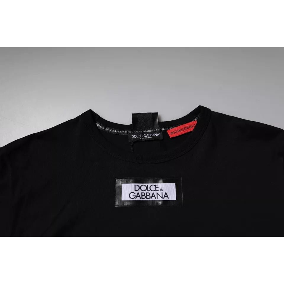 Dolce & Gabbana Black #DGMILLENNIALS Cotton Crew Neck T-shirt