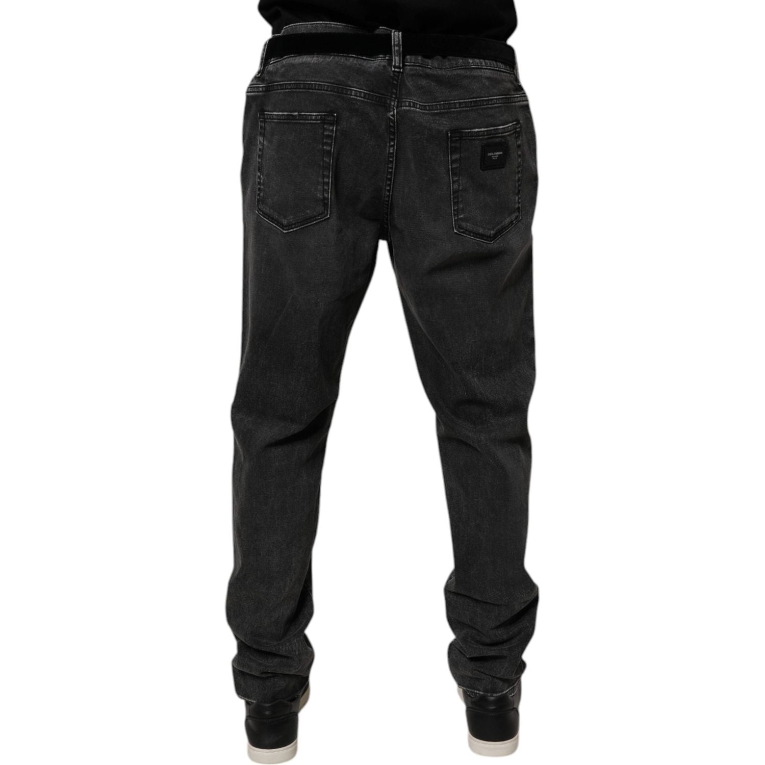 Dolce & Gabbana Black Cotton Stretch Skinny Men Denim Jeans
