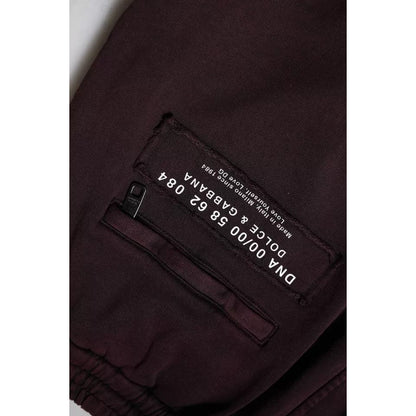 Dolce & Gabbana Dark Violet Cotton Cargo Jogger Pants