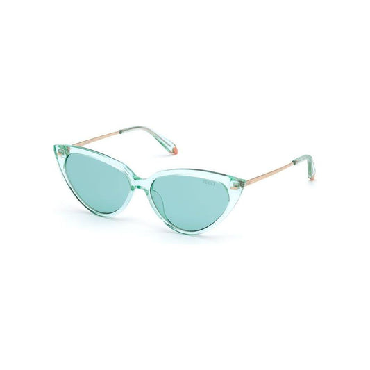 Emilio Pucci brown acetate sunglasses with green lenses, measures 56/14/140mm, category 1, stylish eyewear for women.
