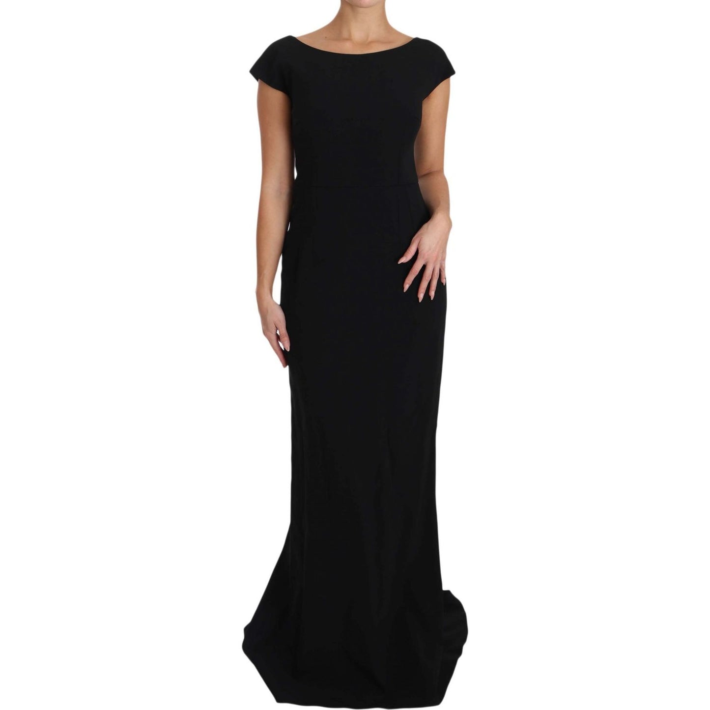 Dolce & Gabbana Black Stretch Fit Flare Gown Maxi