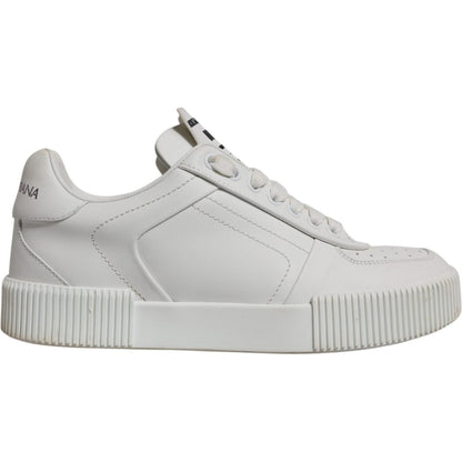 Dolce & Gabbana White Miami Leather Low Top Sneakers Shoes