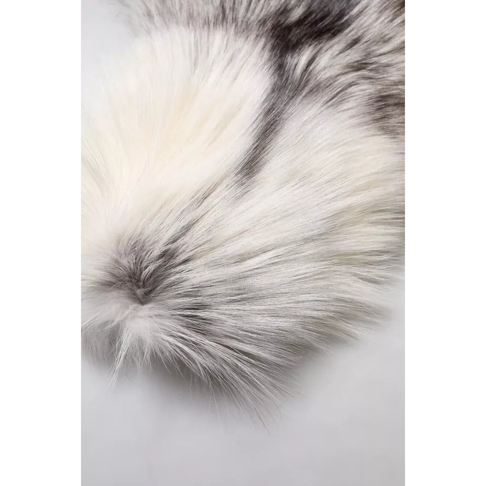 Dolce & Gabbana White Fox Fur Neck Wrap Warmer Winter Scarf